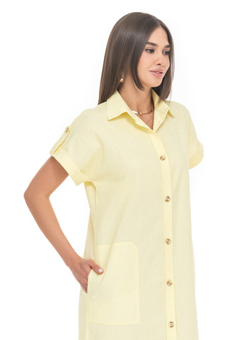 Жовтий пряма вільна лляна сукня SVTR