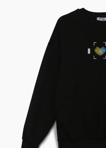 Чорний світшот i am ukrainian Blue World українська символіка (258360141)