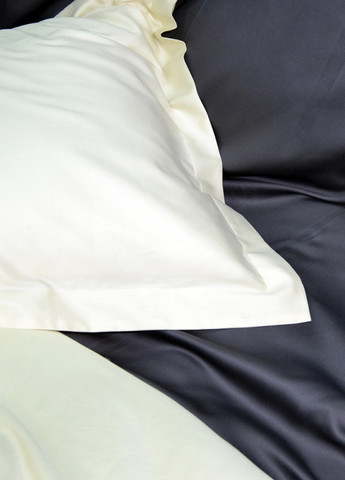 Постільна білизна MERISET ДУЕТ MILK CHAMPAGNE/ANTHRACITE Premium Сатин однотон Двоспальна No Brand (258386101)