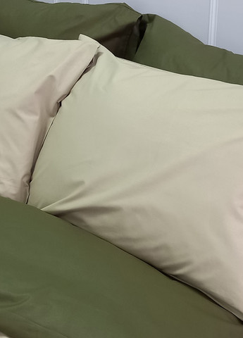 Постельное белье MERISET ДУЭТ Светлая оливка/Темный Хаки Поплін Двуспальное No Brand (258386065)