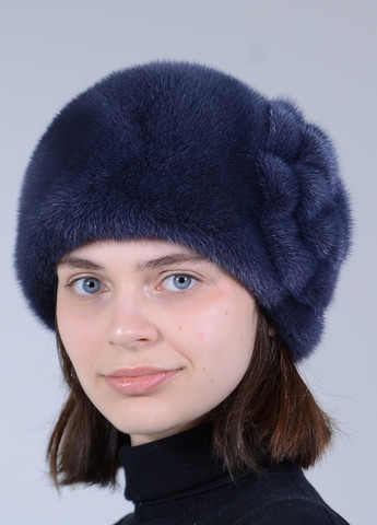 Жіноча зимова норкова шапка з цільного натурального хутра норки Меховой Стиль ромашка (258402418)