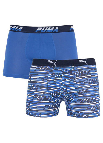 Труси-боксери Logo AOP Boxer 2-pack M blue Puma трусы-боксеры (258402851)