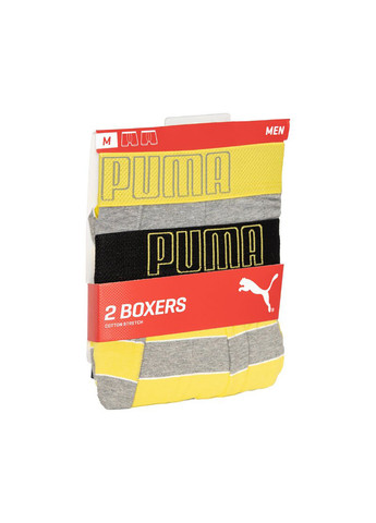 Bold Stripe Boxer 2-pack S gray/white Puma трусы-боксеры (258402836)