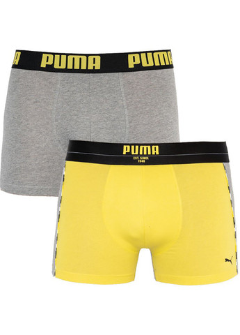 Statement Boxer 2-pack S gray/yellow Puma Трусы-боксеры (258402859)