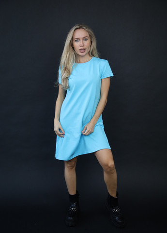 Блакитна кежуал сукня-футболка сукня-футболка TvoePolo однотонна