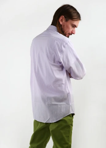 Лиловая кэжуал рубашка в полоску Zegna