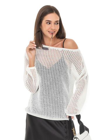 Молочний ажурний светр SVTR