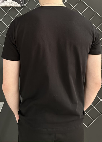 Чорний демісезонний костюм штани чорні tnf (білий лого) + футболка чорна tnf Vakko