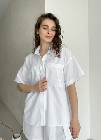Бавовняна оверсайз сорочка жіноча 200000183 Merlini борнео (258412417)