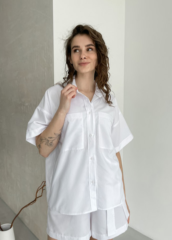 Бавовняна оверсайз сорочка жіноча 200000183 Merlini борнео (258412417)