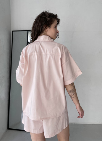 Бавовняна оверсайз сорочка жіноча 200000181 Merlini борнео (258412413)