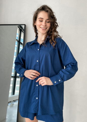 Оверсайз бавовняна сорочка жіноча Беліз 200000224 Merlini белиз (258412403)