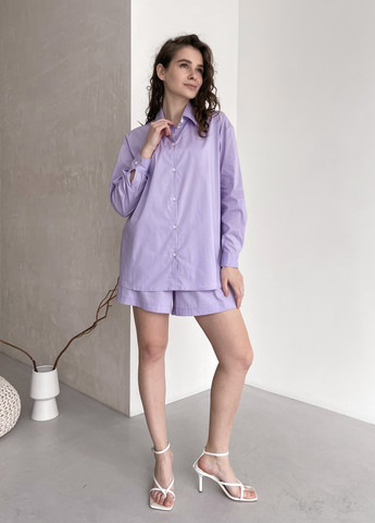 Фиолетовая кэжуал рубашка однотонная Merlini с длинным рукавом