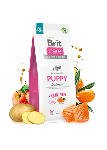 Корм для щенков Dog Grain-free Puppy беззерновой с лососем, 1 кг Brit Care (258417157)