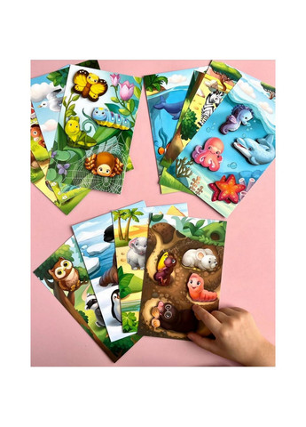 Настільна гра, що розвиває "Лото: у світі тварин", 48 фігурних фішок 12х17,5х4 см No Brand (258414811)