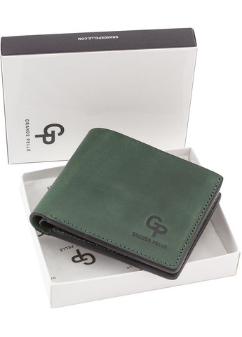 Стильне чоловіче портмоне зі шкіри 11х9х2 см Grande Pelle (258414902)