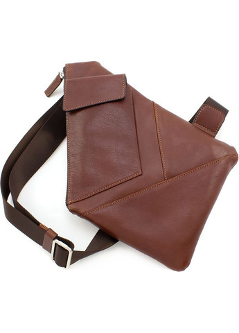 Стильна чоловіча сумка-слінг зі шкіри 30х20х1 см Grande Pelle (258414921)