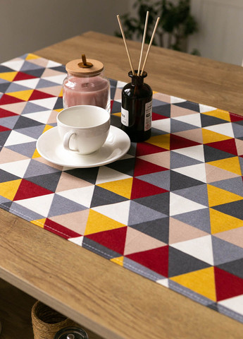 Скатертьдорожка (раннер) "Триугольник бордо" 180х47 см Homedec - (258417127)