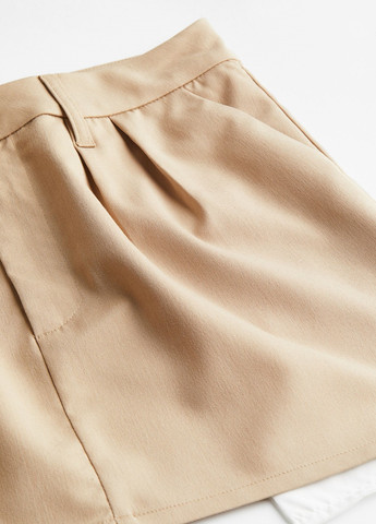 Бежевая офисная однотонная юбка H&M