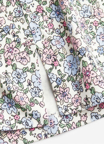 Молочная кэжуал цветочной расцветки юбка H&M