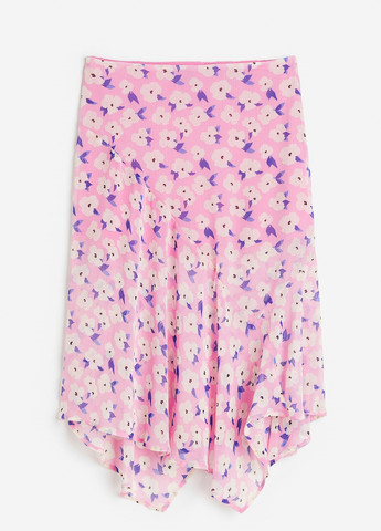 Светло-розовая кэжуал цветочной расцветки юбка H&M