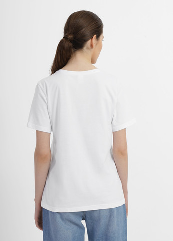 Белая летняя футболка женская Роза