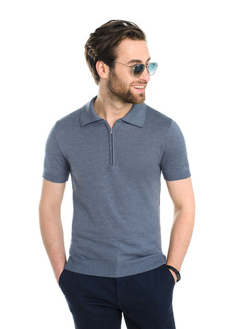 Серая футболка-джемпер-поло з коротким рукавом для мужчин SVTR