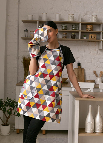 Кухонный набор водоотталкивающий "Триугольник бордо" 3 предмета Homedec - (258457548)