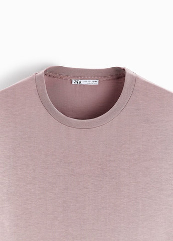 Розово-лиловая футболка Zara трикотажна 0722 346 PNK