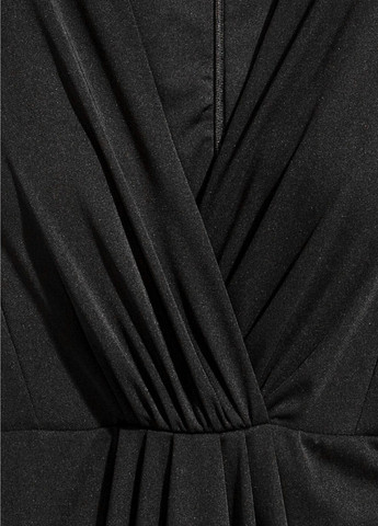Черное повседневный платье женское черное H&M однотонное
