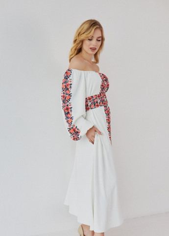 Белое кэжуал платье рубашка First Woman с цветочным принтом