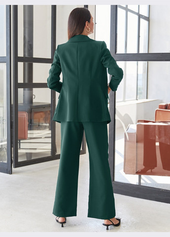 классический брючный костюм темно-зеленого цвета с пиджаком Dressa (258449513)