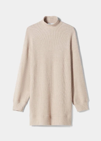 Песочное повседневный платье Bershka однотонное