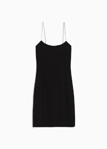Черное праздничный платье Bershka однотонное