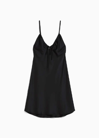 Черное домашнее платье Bershka однотонное