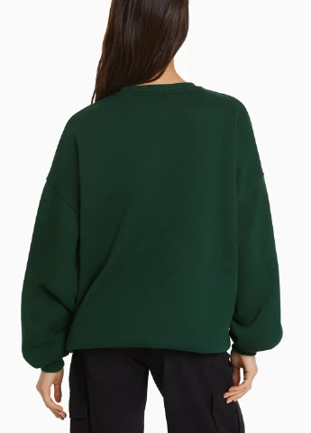 Зеленый свитшот Bershka надпись (258455357)