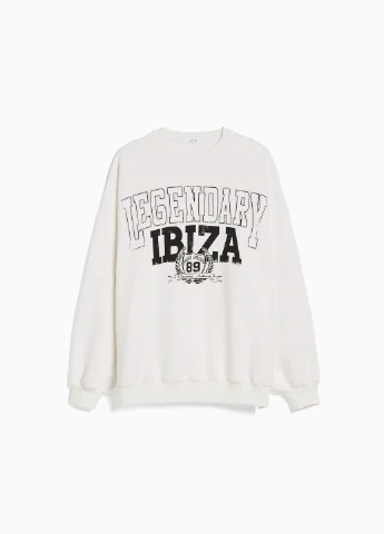 Белый свитшот Bershka надпись (258455877)