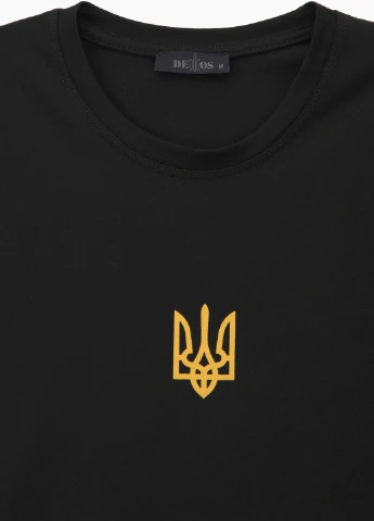 Черная футболка герб тризуб Demos
