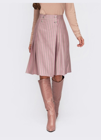 рожева спідниця на запах зі складками та ґудзиками Dressa (258459316)