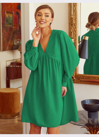 Зелена лляна сукня вільного крою зелена Dressa