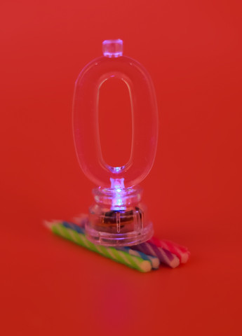 Набор свечи +цифра LED "Maxi" 0 светящийся MX701007-0 No Brand (258459800)