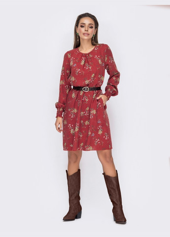 Теракотова теракотове плаття-трапеція з квітковим принтом Dressa