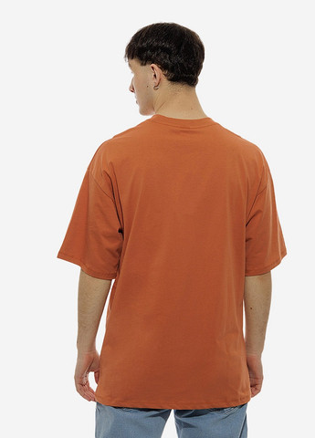 Терракотовая мужская футболка с принтом PLUS EIGHTEEN
