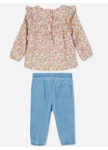 Комбінований літній костюм (блуза, джинси) Primark