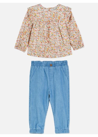 Комбінований літній костюм (блуза, джинси) Primark