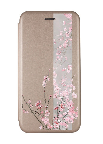 Чехол-книжка с рисунком для Xiaomi Poco C40 Золотой :: Сакура в цвету (принт 286) Creative (258490969)