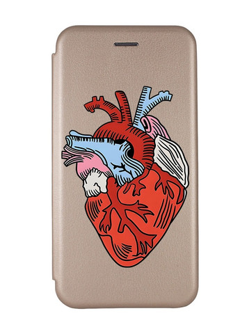 Чохол-книжка з малюнком для Xiaomi Redmi Note 8 Pro Золотий :: Серце анатомічне (принт 250) Creative (258489538)