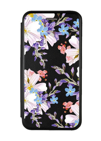 Чохол-книжка з малюнком для Xiaomi Redmi Note 8 Pro Чорний :: Квітковий малюнок (принт 272) Creative (258492318)