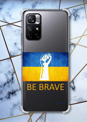 Чехол с утолщёнными углами для Xiaomi Redmi Note 11 5G патриотический дизайн Мужество Украина принт: 42 Creative (258492158)