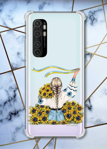Чехол с утолщёнными углами для Xiaomi Mi Note 10 Lite :: Девушка с лентой (патриотический принт 25) Creative (258489890)